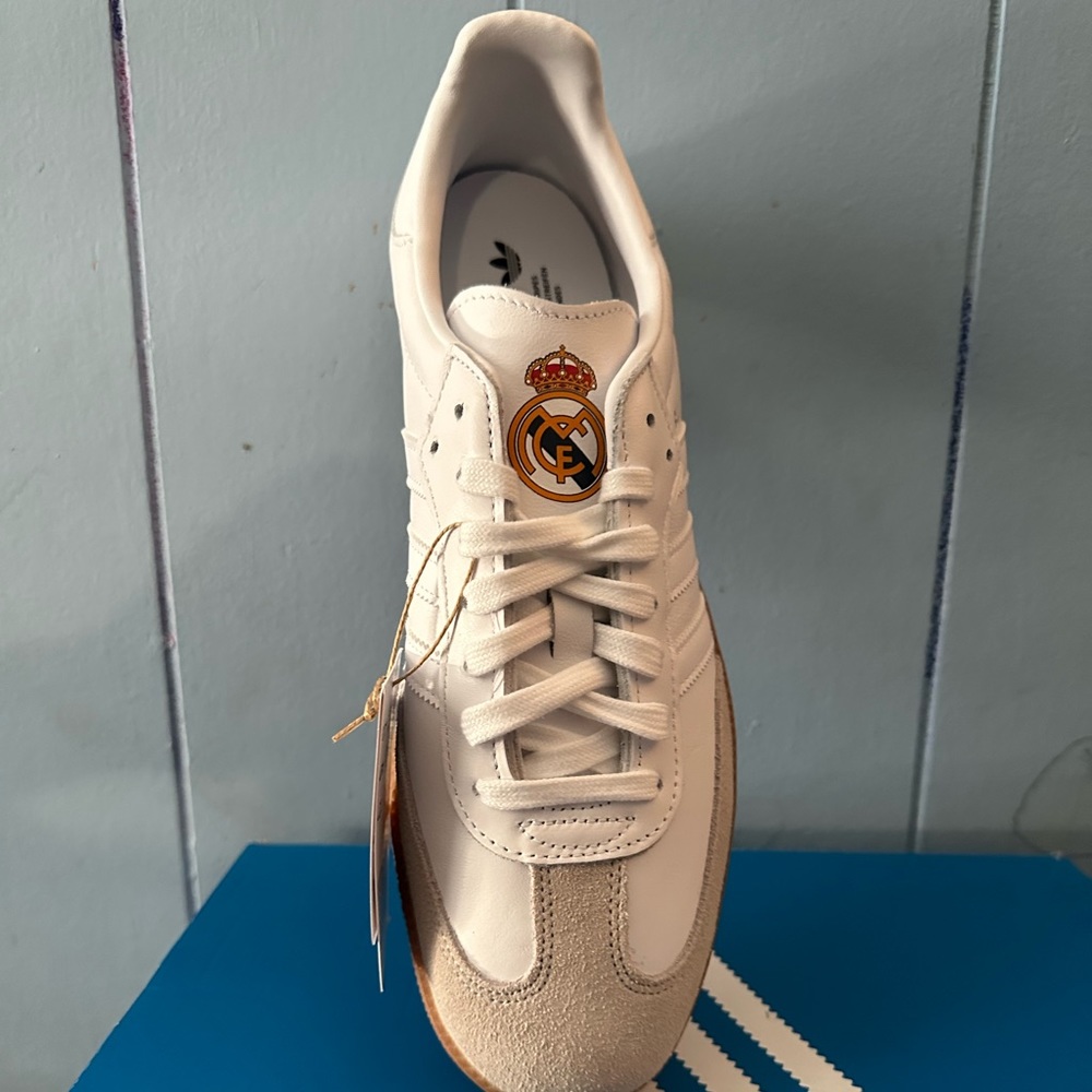 Men's Adidas Originals Samba Team Real Madrid Shoes White Gum